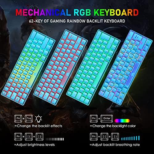 Gk61pro mehanička tastatura za igre i model miša Combo, žičani 18 Chroma RGB pozadinskim osvjetljenjem 62key anti-ghosting Honeycomb