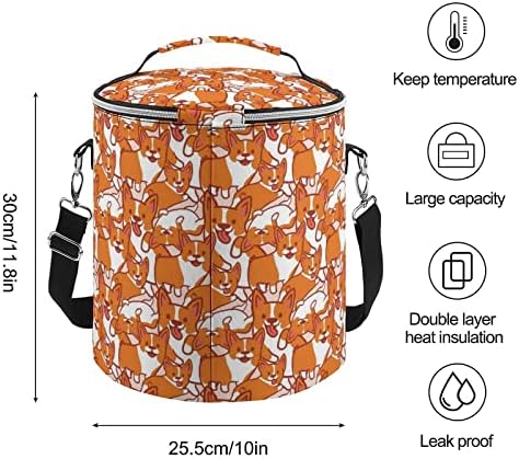 Cartoon Corgis torba za ručak nepropusna hladnjača za višekratnu upotrebu torba za uredsku Pikničku plažu