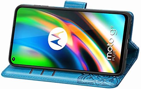 Zyzx Motorola Moto G9 Plus novčanik slučaj, leptir utiskivanje PU Koža Flip telefon slučaj sa Kreditnim karticama Slot & Stand Shockproof