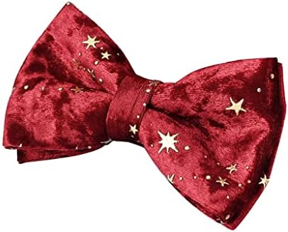 UEIDOSB Personalizirani ovratnik za pse Božićni crveni baršunasti kravata za kućne ljubimce i povodac sa zlatnim zvjezdicama festivalskog