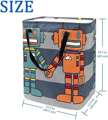 Funny Robot Couple Lover Print sklopiva korpa za veš, 60L vodootporne korpe za veš kante za veš igračke za odlaganje spavaonice u