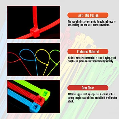 MroMax kabl zip veze 7,87 inča x 0,19 inčni UV otporni na samo-zaključavanje najlonskih kravata za višenamjenske upotrebe unutarnje