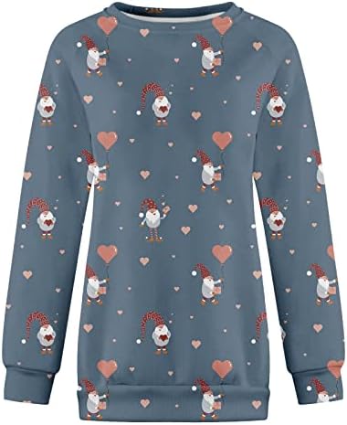 Sretan valentinov košulje Crewneck vrhovi dugih rukava dugih rukava vole srce grafički pulover Par majice