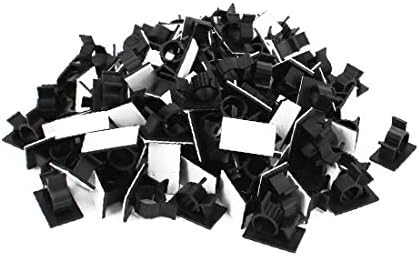 X-dree 100pcs samoljepljive podesive žice kablske veze stezaljke naljepnice crne 12,5 mm (100 piezas autoadheivas de alambre ajustables