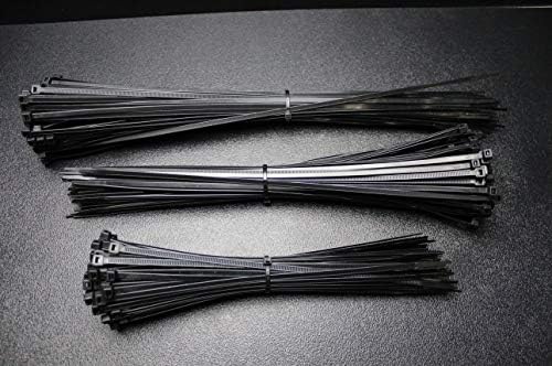 300 PK 11 14 18 inčni zip veze 100 Svaki najlonski crni 40 lbs UV žičani kabel