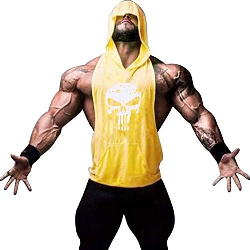 Yeehoo muške vježbeni s kapuljačom vrhova bodybuilding majica na mišićnim majicama bez rukava sa rukavima bez rukava