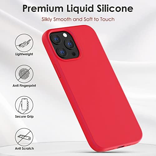 Tiliyoo tekući silikonski slučaj dizajniran za iPhone 13 PRO futrola, puni tjelesni zaštitni natkriveni mekani gel gumeni tanak skitan