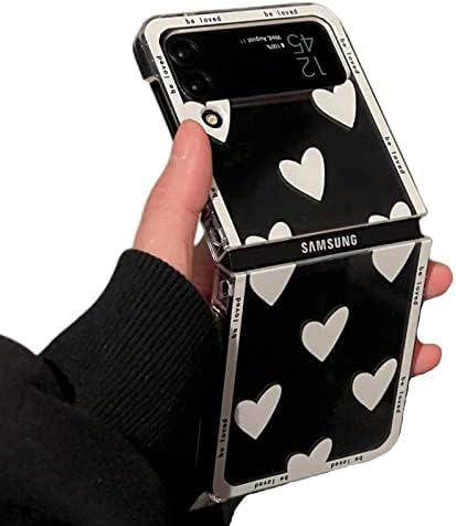 za Samsung Z Flip 4 slučaj sa potpunom zaštitom šarke Clear Branik Cover Cute Hearts Hard PC za žene djevojke futrole za telefon za