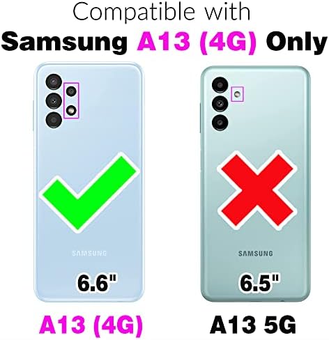 WWAAYSSXA kompatibilna sa Samsung Galaxy A13 4G futrolom za narukvicu i kožnim postoljem za držač preklopnih kartica Cell Accessories