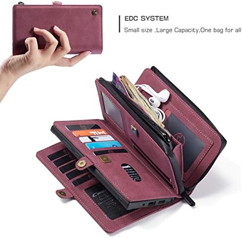 CaseMe Galaxy Note 20 Ultra kožna torbica, multifunkcionalna Flip Folio patentna torbica velika torbica za novčanik sa utorima za
