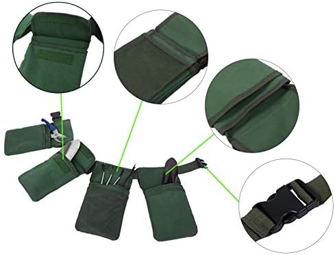 Torba za odlaganje baštenskog alata, zadebljana platnena viseća torbica za pojas oko struka sa 4 džepa, Organizator za odlaganje alata,