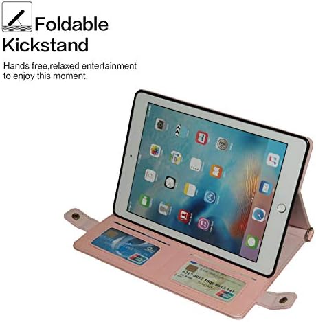 Ugocase iPad mini futrola, mini 2/3/4/5 kućište sa džepom i ručnom remenom, PU kožom pametni udarci zaštitni crossbody torba Automatsko