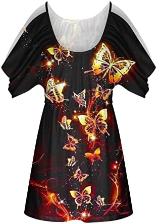 Kaiševi kratki rukav hladan ramena 2023 pamučna leptir grafički lounge bluza za tinejdžerke za devojke Crewneck Tee TQ