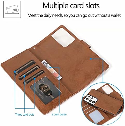 Navlaka za Samsung Galaxy S23 / S23 Plus/S23 Ultra, PU kožna torbica za novčanik sa držačem za kartice traka za zglob i magnetna kopča