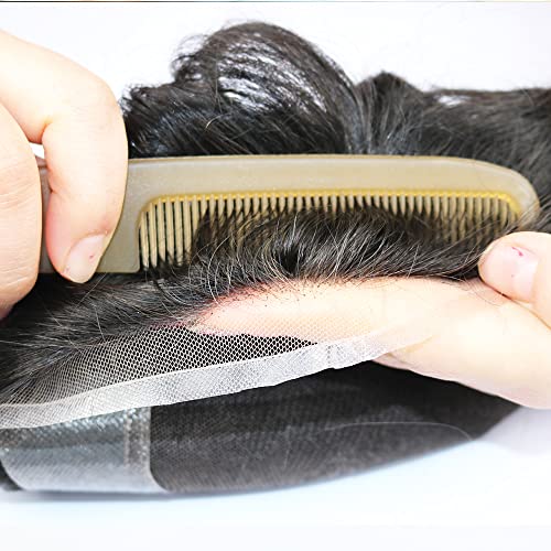 Eversilky prirodna linija kose Tupee Francuska čipka sa Pu sistemom perika za ljudsku kosu Mens Micro knots kapilarna proteza Hairpiece