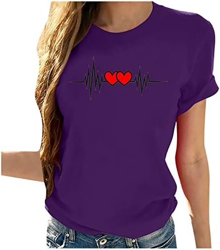 2023 Odjeća Redovna fit pamučna bluza s kratkim rukavima za dame Love Graphic bluza Ljetni Fall Womens 4J 4J