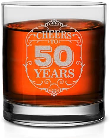 Veracco Cheers to 50 Years Whisky Glass Funny poklon za nekoga ko voli piti Bachelor 50th Birthday party usluge