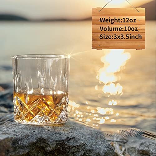 Opayly Whisky naočare Set 4, kamenje naočare, 10 oz Old Fashioned Tumblers za piće Scotch Bourbon Whisky koktel konjak Vodka Gin Tequila Rum Liquor Rye poklon za muškarce žene kod kuće Bar